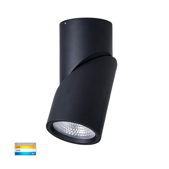 HV5825T-BLK-12V - HV5825T-Black | HV5825T-Black-12V - Nella Black 24W Surface Mounted Rotatable LED Downlight