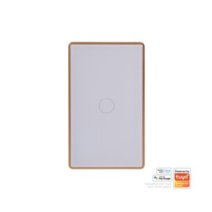 HV9120-1 - Wifi Single Gang White with Gold Trim Wall SwitchHV9120-1