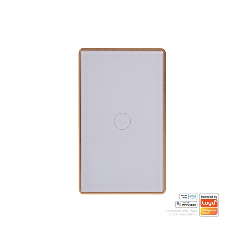 HV9120-1 - Wifi Single Gang White with Gold Trim Wall Switch