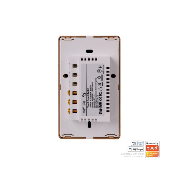 HV9120-1 - Wifi Single Gang White with Gold Trim HV9120-1
