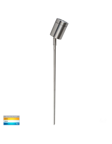Pointe 316 LED Garden Spike Light Height 626mm Width 63mm  - Stainless Steel/Tri-colour