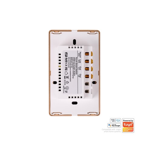 HV9120-2 - Wifi 2 Gang White with Gold Trim Wall HV9120-2