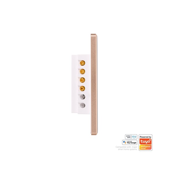 HV9120-2 - Wifi 2 Gang White with Gold Trim Wall HV9120-2