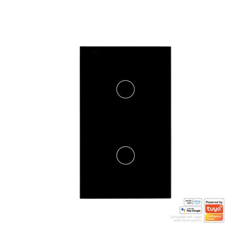 HV9210-2 - Wifi 2 Gang Black Wall SwitchHV9210-2