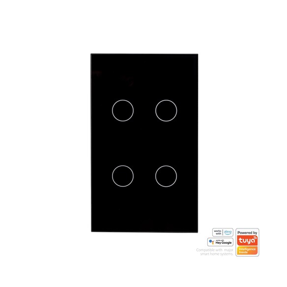 HV9210-4 - Wifi 4 Gang Black Wall Switch