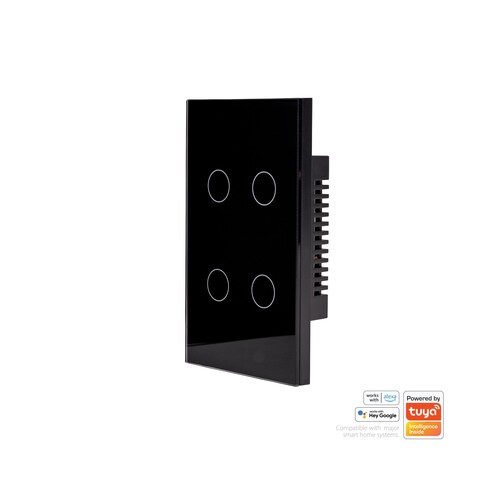 HV9210-4 - Wifi 4 Gang Black Wall SwitchHV9210-4