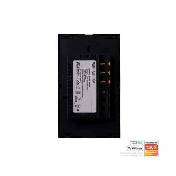 HV9211 - Wifi Single Gang Black Dimmer Wall SwitchHV9211