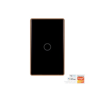 HV9220-1 - Wifi Single Gang Black with Gold Trim Wall SwitchHV9220-1
