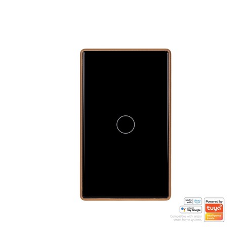HV9220-1 - Wifi Single Gang Black with Gold Trim HV9220-1