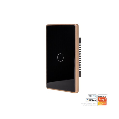 HV9220-1 - Wifi Single Gang Black with Gold Trim HV9220-1