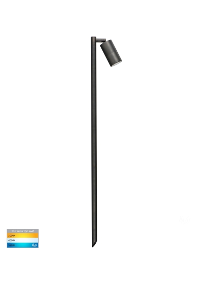 HV1403T-AB - Tivah Single Adjustable LED Bollard Spike Light Height 1000mm Width 60mm - Antique Brass/Tri-colour