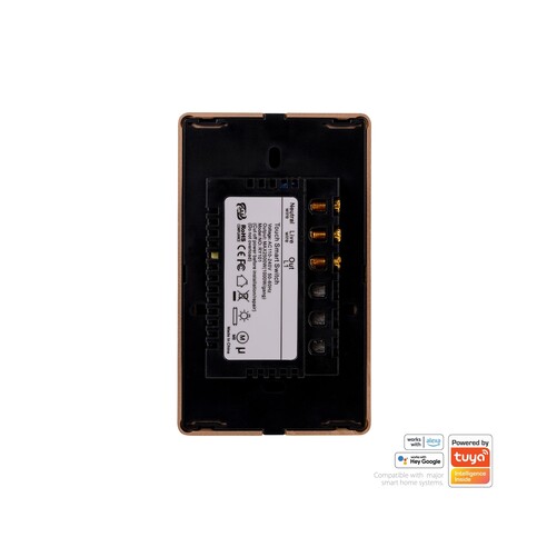 HV9220-1 - Wifi Single Gang Black with Gold Trim HV9220-1
