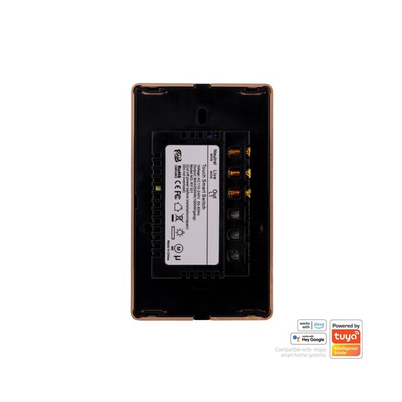 HV9220-1 - Wifi Single Gang Black with Gold Trim HV9220-1