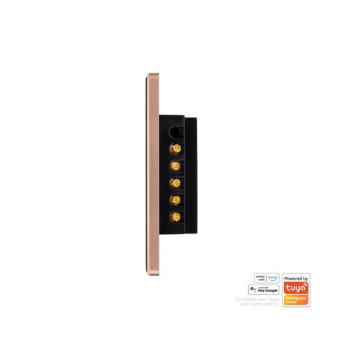 HV9220-3 - Wifi 3 Gang Black with Gold Trim Wall HV9220-3