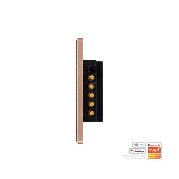 HV9220-3 - Wifi 3 Gang Black with Gold Trim Wall HV9220-3