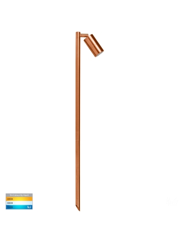 Tivah Solid Copper TRI Colour Single Adjustable LED Bollard Spike Light