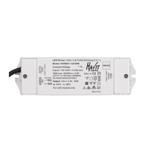 HV96631-12V30W - 30W Dali 2 + Push Dim Dimmable LED DriverHV96631-12V30W