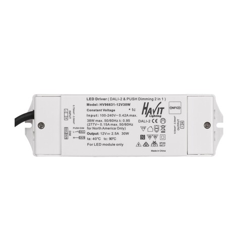 30W Dali 2 + Push Dim Dimmable LED Driver