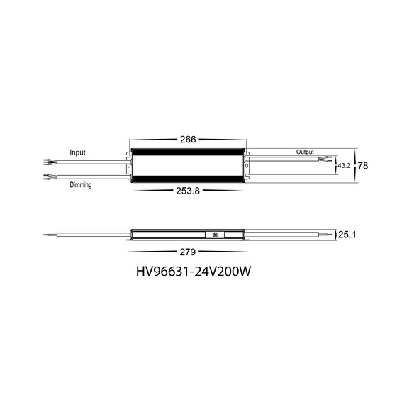 HV96631-12V200W - 200W Dali 2 + Push Dim Dimmable HV96631-12V200W