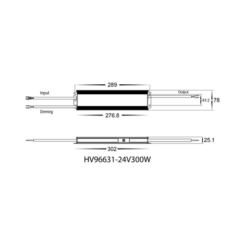 HV96631-12V300W - 300W Dali 2 + Push Dim Dimmable HV96631-12V300W