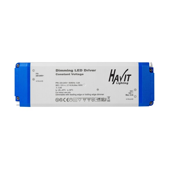 HV9668-12V100W - 100W Triac Dimmable Indoor LED Driver