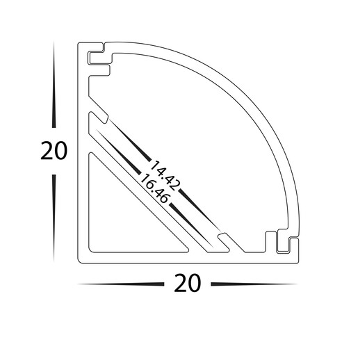 HV9691-2020 - Corner Aluminium ProfileHV9691-2020