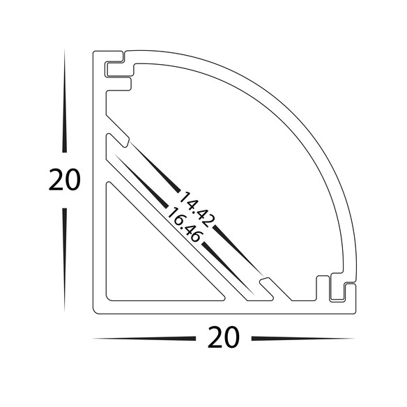 HV9691-2020 - Corner Aluminium ProfileHV9691-2020
