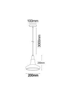 Barrosa Industrial Style1 Light Black Smoke Glass Pendant - BARROSA 2