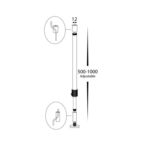HV9705-1MROD - Black Aluminium Rod to suit HV9705-1MROD