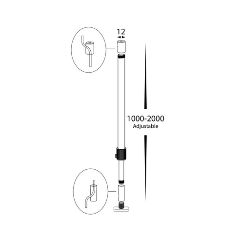 HV9705-2MROD - Black Aluminium Rod to suit HV9705-2MROD