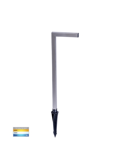 HV1459T-SS316 - Nedia Square 7W Tri Colour 316 Stainless Steel Garden Spike Light