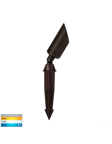HV1458T - Shawl Antique Brass 5W LED Garden Spike Light