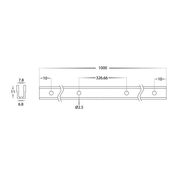 HV9791-PVC-CHANNEL-2M - HV9791-PVC-Channel - PVC HV9791-PVC-CHANNEL-2M