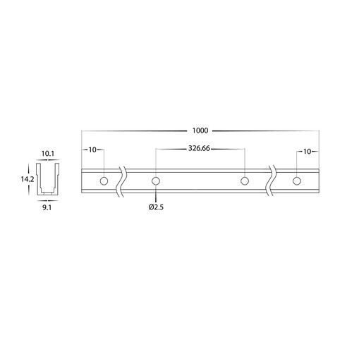 HV9792-PVC-CHANNEL-2M - HV9792-PVC-Channel - PVC HV9792-PVC-CHANNEL-2M