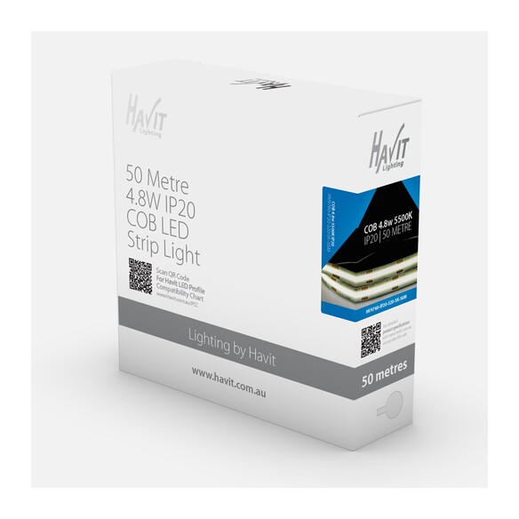 HV9760-IP20-320-5K-50M - 4.8W IP20 COB LED Strip 5500K 50m Roll