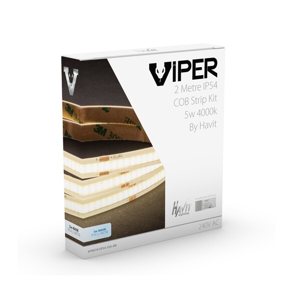 VPR9761IP54-320-2M - Viper COB 5W Per Metre 2m LED Strip kit 4000K