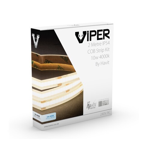 Viper COB 10W Per Metre 2m LED Strip kit 4000K