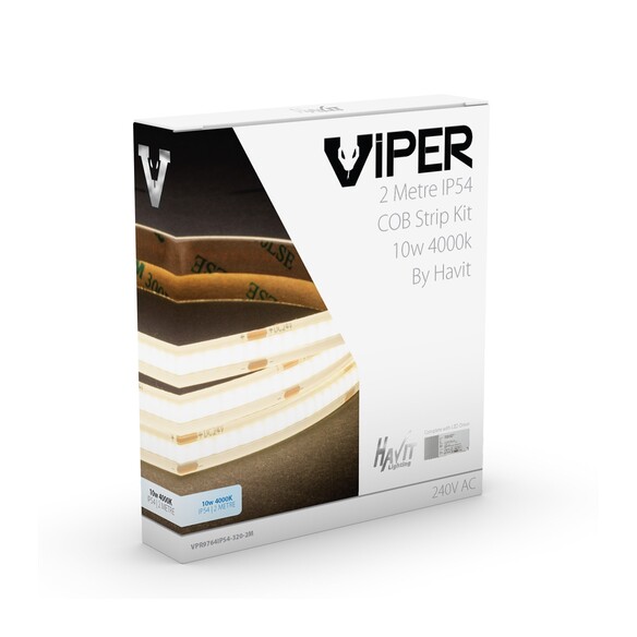 VPR9764IP54-320-2M - Viper COB 10W Per Metre 2m LED Strip kit 4000K