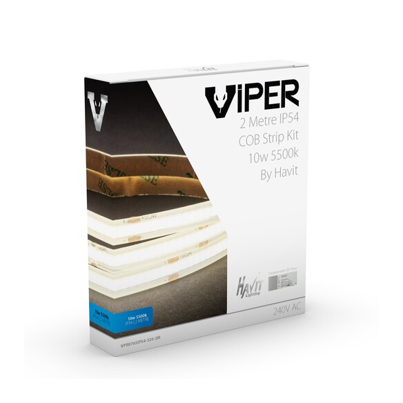 VPR9765IP54-320-2M - Viper COB 10W Per Metre 2m LED Strip kit 5500K