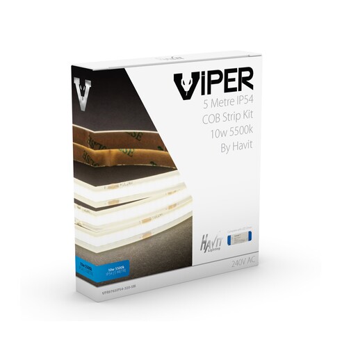 Viper COB 10W Per Metre 5m LED Strip kit 5500K