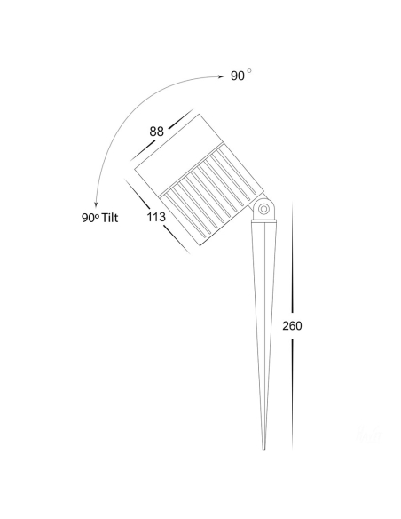 HV1429T-24W - Oasis Black 24W LED Garden Spike HV1429T-24W