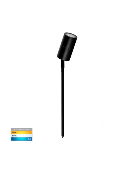 HV1427T - Tivah Black TRI Colour LED Garden Spike Light