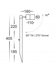 Tivah 5 watt 12V DC Single Adjustable LED Path Light Height HV1413T 2