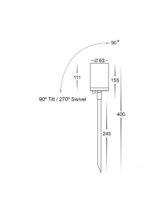 Eden 5 watt 12V DC Adjustable LED Spike Light Height 400mm HV1412T 2