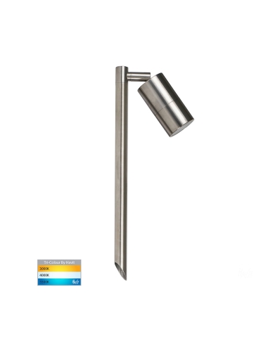 Tivah 5 watt 12V DC Single Adjustable LED Path Light Height 405mm Width 60mm - 316 Stainless Steel/Tri-Colour