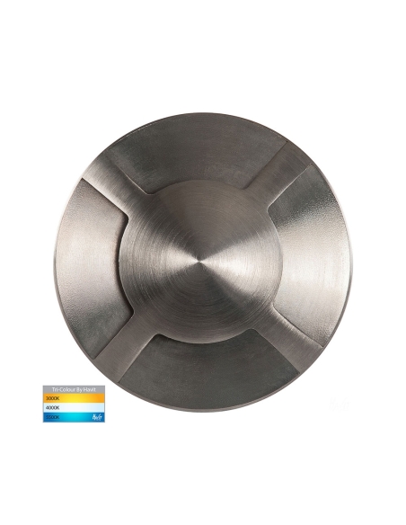 HV19092T - Viale 5W 12V DC Four-Way LED Inground Uplighter 316 Stainless Steel / Tri-Colour