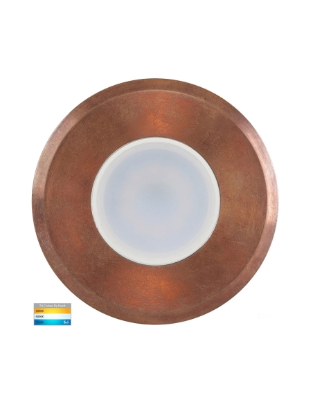HV19022T-CP - Ollo 5W 12V DC LED Inground Uplighter Copper / Tri-Colour