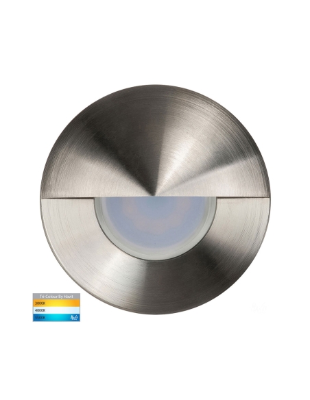 HV19012T-SS316 - Ollo 5W 12V DC Eyelid LED Step Light 316 Stainless Steel / Tri-Colour