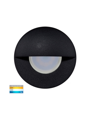 Ollo 5W 12V DC Eyelid LED Step Light Black / Tri-Colour - HV19012T-BLK