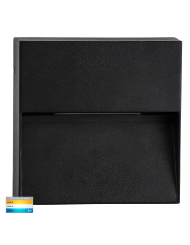 Square Surface Mounted Step Light Black